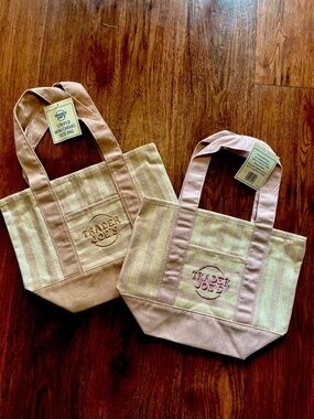 Adorable! TJ’s cavas mini tote canvas bags - set of 2